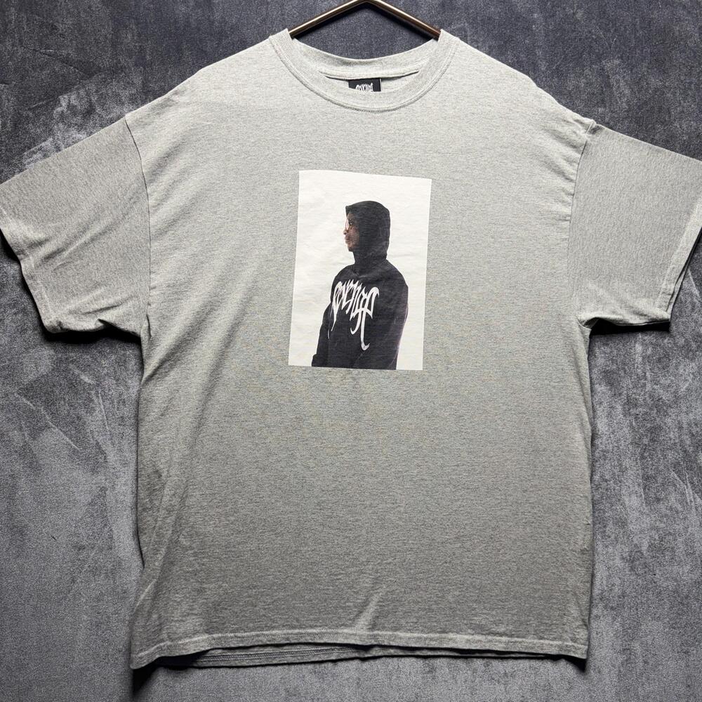 Revenge T Shirt Mens XL Gray Relaxed Jersey Graphic Streetwear Back Logo
